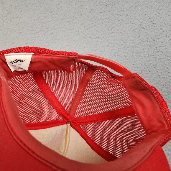 Vintage Trucker Hat Snapback Cap Bione Truck Service Red White Patch Foam Mesh - Picture 9 of 10